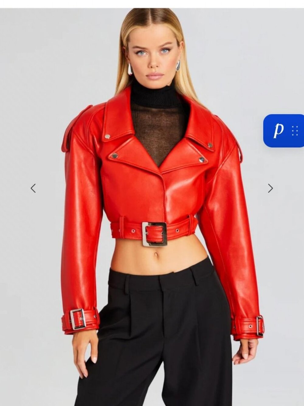 Retrofête Victoria Leather Jacket Red Size M